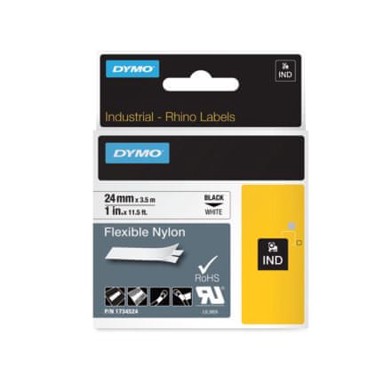 DYMO Rhino traka 24 mm × 3,5 m, crna/bijela, trajni poliester (1734524)