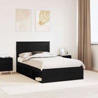 Okvir za krevet 120 x 200 cm čvrsto borovo drvo, crni