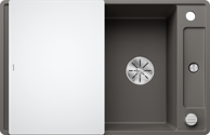 BLANCO Sudoper AXIA III 45 S-F InFino SILGRANIT daska staklo, s dalj.upr. - vulkan sivi