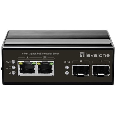 LEVELONE Industrijski mrežni preklopnik IGP-0431, 2x GE + 2x GSFP, 180 W, 2x PoE+