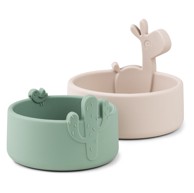 DONE BY DEER Silikonske zdjelice, Lalee Sand/Green (2 kom)