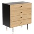 WOODMAN Crna/u prirodnoj boji visoka komoda u dekoru hrasta, 80x87 cm Jugend