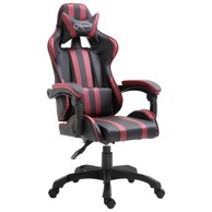 Gaming stolica od umjetne kože crvena boja vina