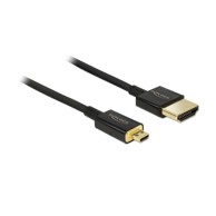DELOCK HDMI kabel D-micro 3D 4K slim 1,5 m, crni, model 84782