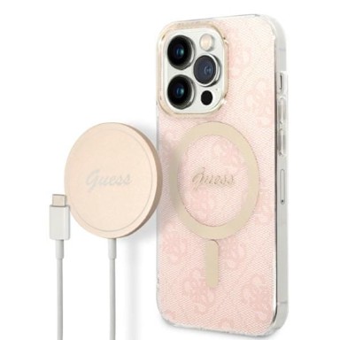 GUESS Maskica MagSafe za Apple iPhone 14 Pro, roza