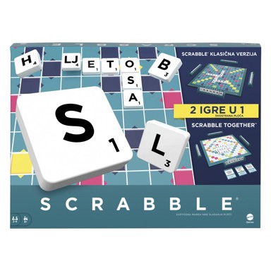 MATTEL Društvena igra, Family Scrabble Original 2-u-1