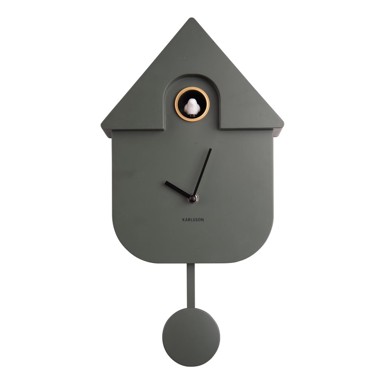 KARLSSON Zidni sat Modern Cuckoo s klatnom 21,5 x 41,5 cm, zelena