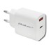 QOLTEC zidni punjač, 18 W, 5–12 V, 1,5–3 A, USB-C PD i USB QC 3.0, bijeli