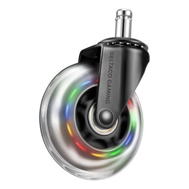 DELTACO Kotači za stolice, Rainbow LED, 5 komada