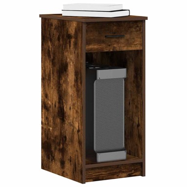 Tower stalak za računalo s ladicom, sivi hrast sonoma, 35 x 45 x 77 cm, konstruirano drvo