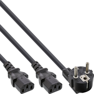 INLINE Kabel za napajanje 16657E, CEE7/7-2x C13, 3 m, crna