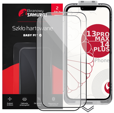 SCREEN SAMURAI Kaljeno staklo za Apple iPhone 13 Pro Max / 14 Plus, s aplikatorom, 2 kom.
