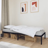 Metalni okvir za krevet crni 75 x 190 cm