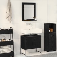 Set kabineta za kupaonicu u 2 dijela, crna hrastovina
