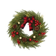 Božićni vijenac s LED svjetlom - 40 cm