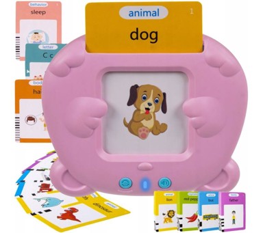 KRUZZEL Čitač kartica za učenje engleskog, ružičasti