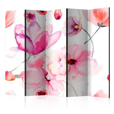 Sobna pregrada u 5 dijelova Pink Flowers II 225x172