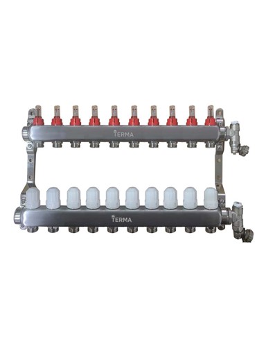 TERMA Podno razdjelnik Plus, s mjeračima protoka, 10 krugova
