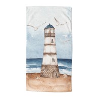 GOOD MORNING Plavi/smeđi ručnik za plažu od samta 100x180 cm Berlin