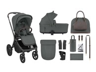 KIKKA BOO Dječja kolica 2u1 Goya + košara, Platinum Olive