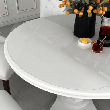 Zaštita za stol Ø 80 cm, prozirna, PVC, 2 mm