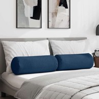 Valjkasti jastučići set 2 kom Ø25×70 cm tkanina, plavi
