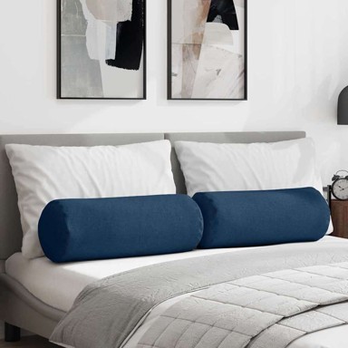 Valjkasti jastučići set 2 kom Ø25×70 cm tkanina, plavi