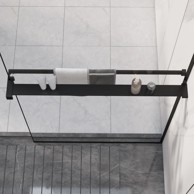 Polica za zid tuš-kabine crna 80 cm aluminijska