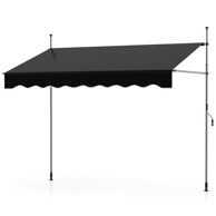 NORTHIX Uvlačna tenda 250 cm bez bušenja, s podesivom visinom i kutom, crna