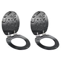 MDF Toaletna daska s mekim zatvaranjem 2 kom s uzorkom kapi