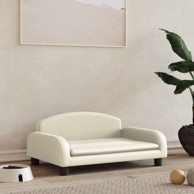 Krevet za pse krem 70 x 45 x 30 cm od umjetne kože