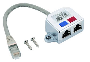 HELOS T-adapter Cat 5e ISDN/ISDN za dijeljenje kabela, 0,15 m