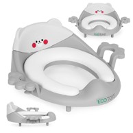 ECOTOYS WC sjedalo za djecu, ručke, mekani jastuk, siva