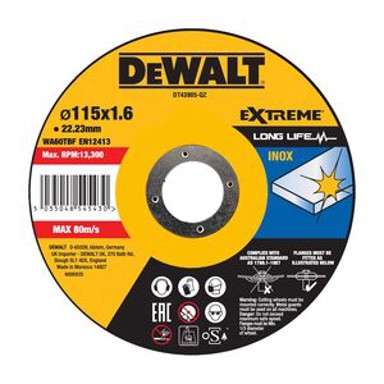 DEWALT Rezna ploča za inox, 125 × 1 × 22.2 mm, DT43902