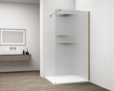 POLYSAN ESCA Tuš pregrada, jednodijelna, 1200 mm, Flute staklo, zlatna mat