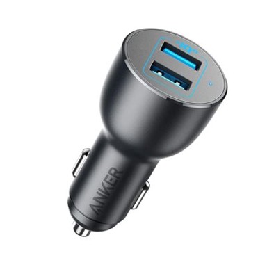 ANKER Auto punjač PowerDrive+ III Duo A2729G11, 36W, 2xUSB, crni