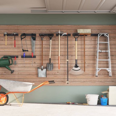 Stalci za pohranu, vrtnog alata, zidni, 8 kom, crni, čelični