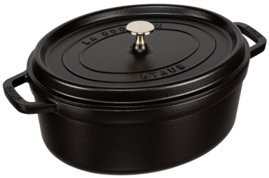 STAUB Ovalni lonac od lijevanog željeza Cocotte, 31 cm, crni
