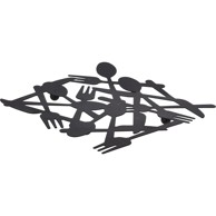 KOOPMAN Crni pribor za jelo, 19x19 cm