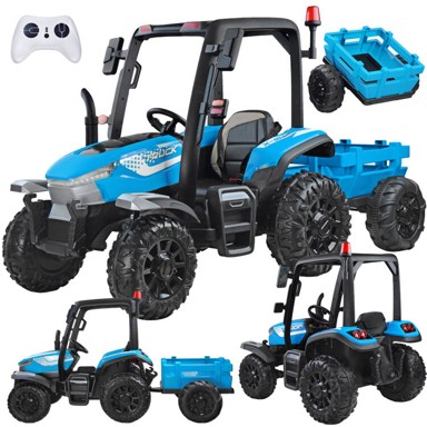 Veliki traktor na daljinsko upravljanje s 4x4 prikolicom