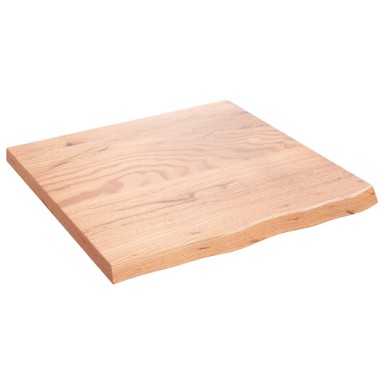 Zidna polica svjetlosmeđa 60 x 60 x 4 cm od obrađene hrastovine