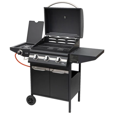 HOME Plinski roštilj s tri plamenika i bočnim plamenikom 4 × 3.2 kW LPG GRG01 61588
