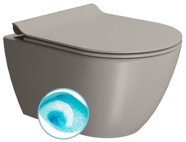GSI WC školjka viseća PURA, swirlflush, 36x50 cm, tortora dual-mat keramika