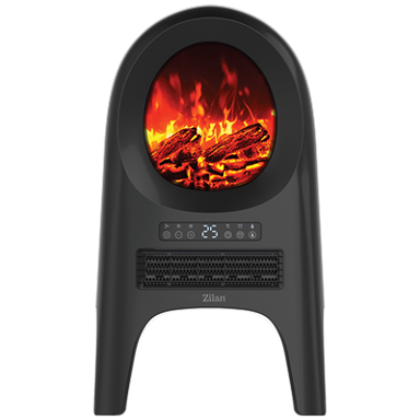 ZILAN Keramički grijač ZLN5664, 2000 W, slika vatre, crna