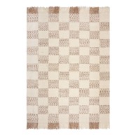 FLAIR RUGS Krem/u prirodnoj boji ručno rađen tepih od mješavine vune 160x230 cm Eric Checkboard