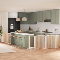 Vrata za pse s vratašcima 9 panela sklopiva 450 cm drvo topole