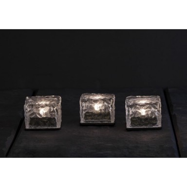 STAR TRADING Set od 3 vanjske solarne svijeće Candle Icecube, visina 5,5 cm