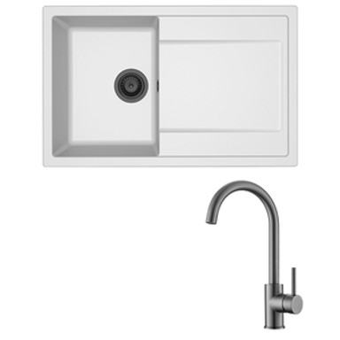 ELLECI Set sudoper Life 300 + slavina Vida, grafit/bianco