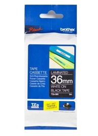 Standardna laminirana traka 36 mm, bijela na crnoj