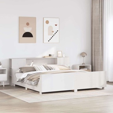 Okvir kreveta bez madraca, bijeli, 180x200 cm, od masivne borovine